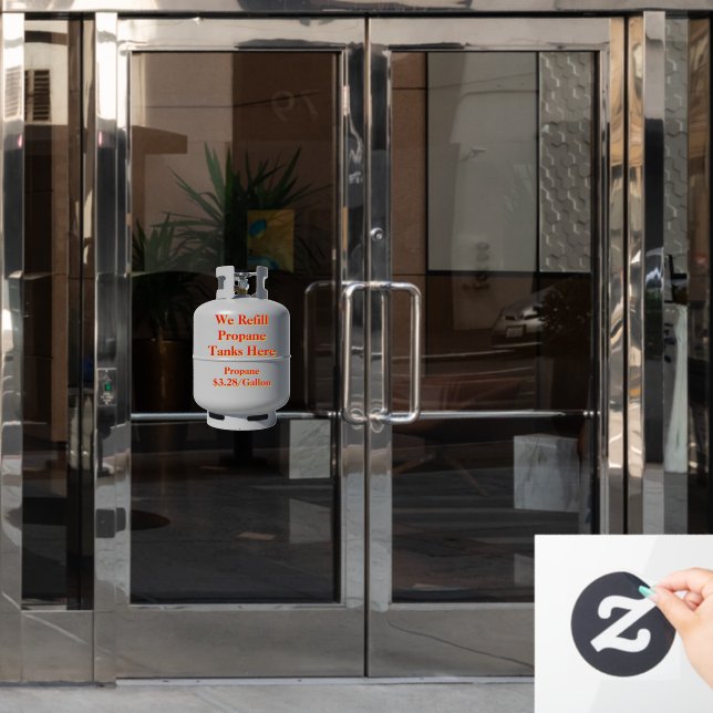 Customize Convenience Store We Fill Propane Tanks  Window Cling (Office Door)