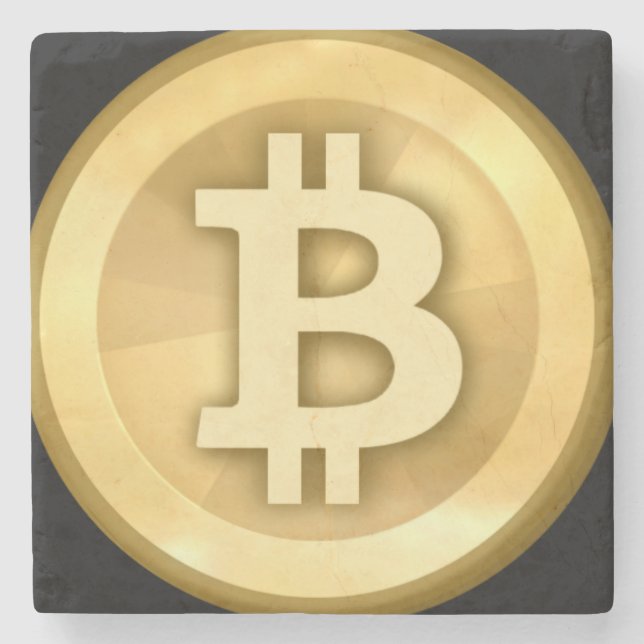 Customize Cool Bitcoin Stone Coaster (Front)