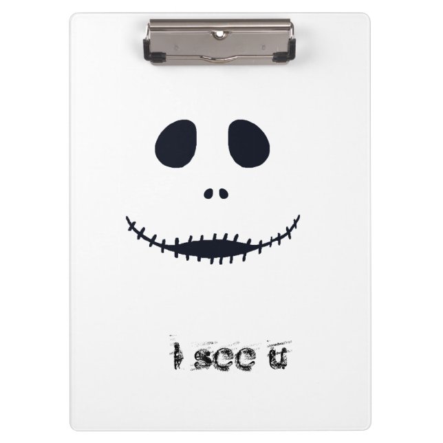 Customize Cool Halloween Scary Face Clipboard (Front)