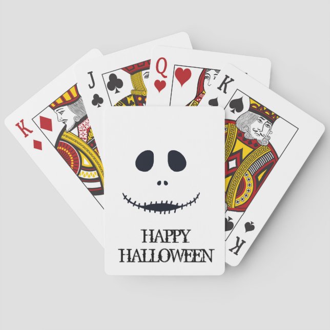 Customize Cool Halloween Scary Face Playing Cards (Back)