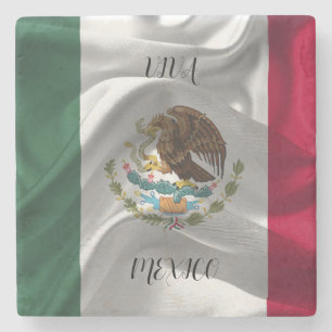 Customize Cool Mexico Flag Design Stone Coaster
