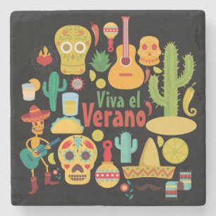 Customize Cool Mexico Monuments Design Stone Coaster