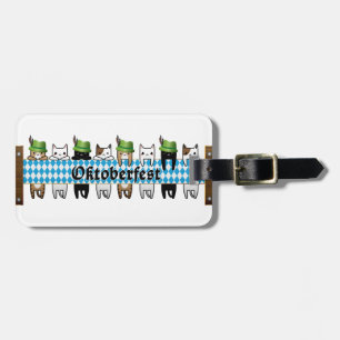 Customize Cool Oktoberfest Cat Design Luggage Tag