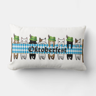 Customize Cool Oktoberfest Cat Design Lumbar Pillow