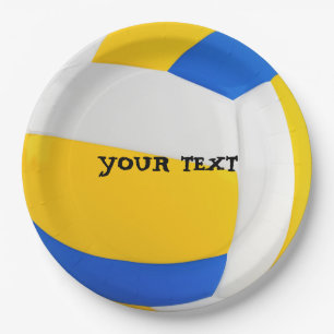 Customize Cool Volleyball Party Paper Plate