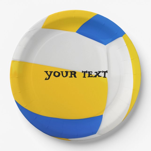 Customize Cool Volleyball Party Paper Plate (Front)
