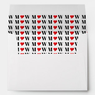 Customize Couple initials A Loves B red heart Envelope