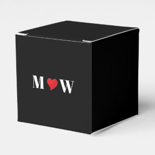Customize Couple initials A Loves B red heart Favor Box