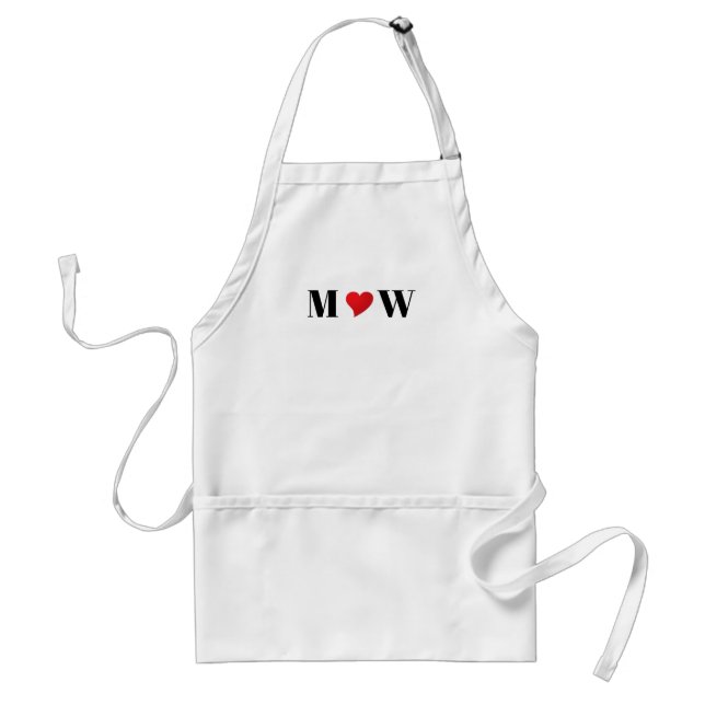Customize Couple initials A Loves B red heart Standard Apron (Front)