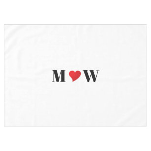 Customize Couple initials A Loves B red heart Tablecloth