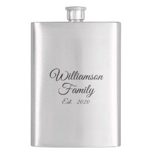 Customize Couple's, family name, year, Business Hip Flask