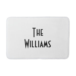Customize Couple's last name family name elegant Bath Mat