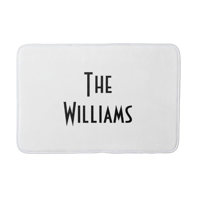 Customize Couple's last name family name elegant Bath Mat (Front)