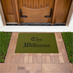 Customize Couple's last name family name olive Doormat