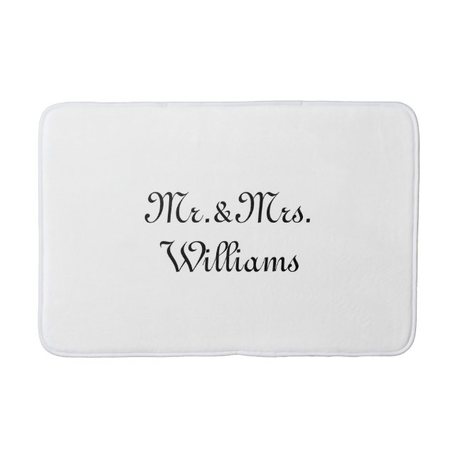 Customize Couple's last name, Mr. & Mrs. Bath Mat (Front)