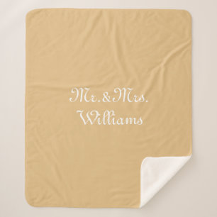 Customize Couple's last name, Mr. & Mrs. camel Sherpa Blanket