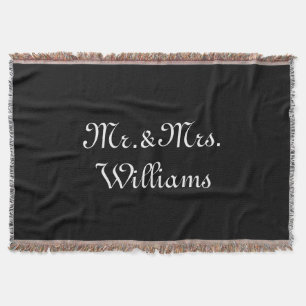 Customize Couple's last name, Mr. & Mrs. Throw Blanket