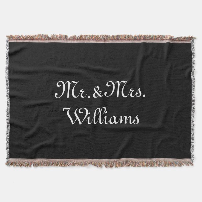 Customize Couple's last name, Mr. & Mrs. Throw Blanket (Front)
