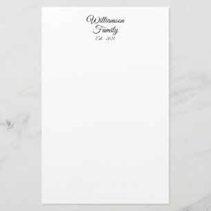 Customize Couple's last name, year, business Stationery