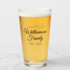 Customize Couple's last name, year, number glass