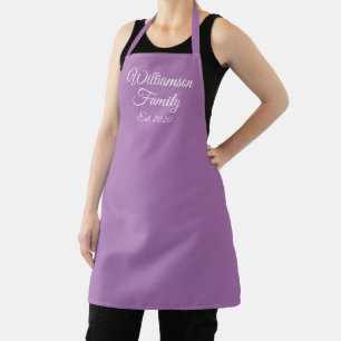 Customize Couple's last name, year number lavender Apron