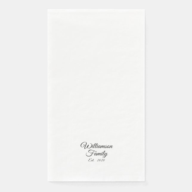 Customize Couple's last name, year, number Napkin (Front)
