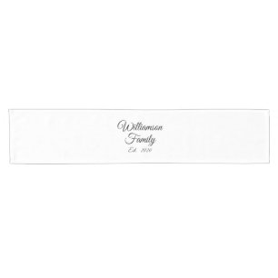 Customize Couple's last name, year, number Short Table Runner
