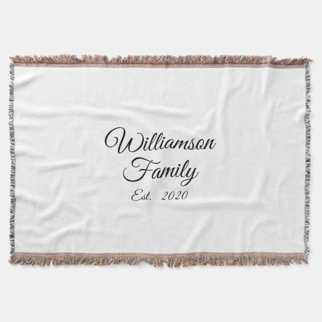 Customize Couple's last name, year, number Throw Blanket (Front)