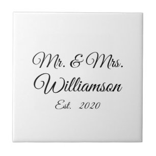 Customize Couple's last name, year, number Tile