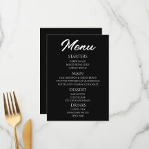 Customize - Create Your Own Black Menu