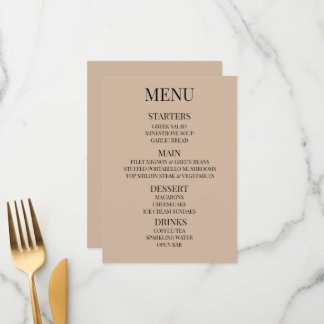 Customize - Create Your Own Custom Beige Menu