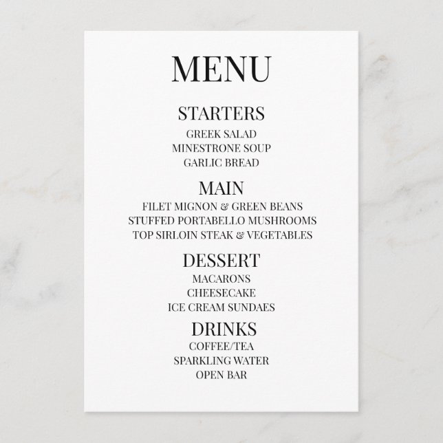 Customize - Create Your Own Custom Menu (Front)
