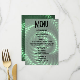 Customize - Create Your Own Green Metallic Spiral Menu