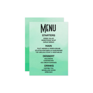 Customize - Create Your Own Green Ombré Watercolor Menu