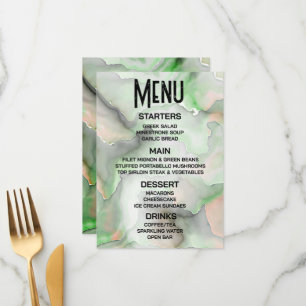 Customize - Create Your Own Light Green Marble Menu