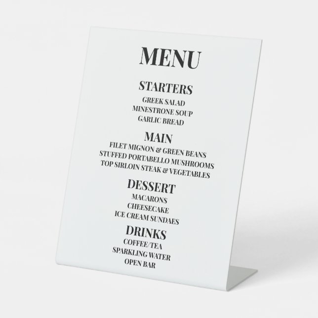 Customize - Create Your Own Menu Pedestal Sign (Front)