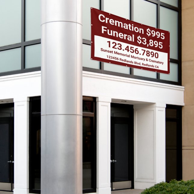 Customize Cremation Funeral Services Large Banner (Outside Building)