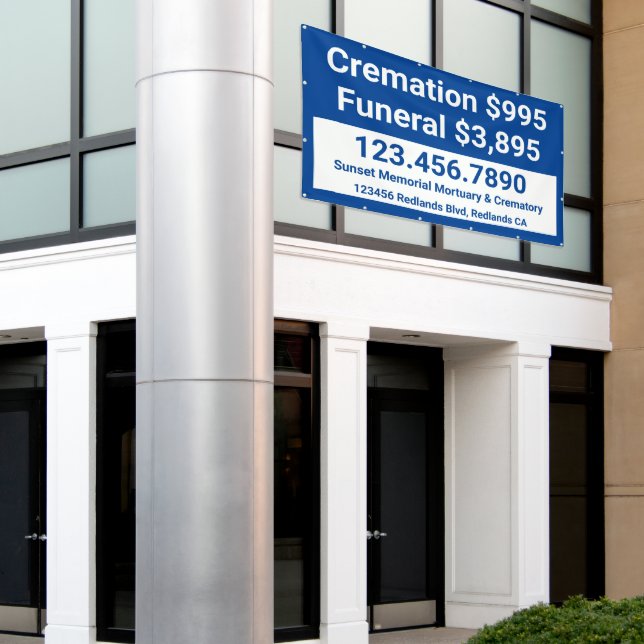 Customize Cremation Funeral Services Large Banner (Outside Building)