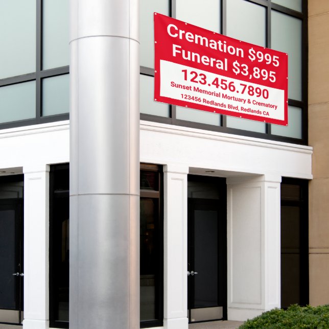 Customize Cremation Funeral Services Large Banner (Outside Building)