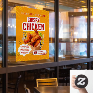 Customize Crispy Chicken Shop Price Menu Promo Window Cling
