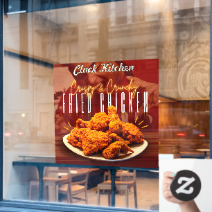 Customize Crispy Crunchy Fried Chicken Promo Window Cling