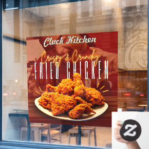 Customize Crispy Crunchy Fried Chicken Promo Window Cling