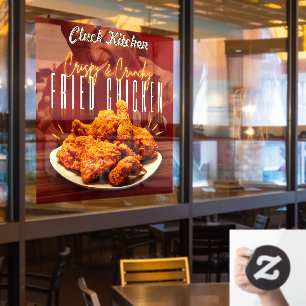 Customize Crispy Crunchy Fried Chicken Promo Window Cling