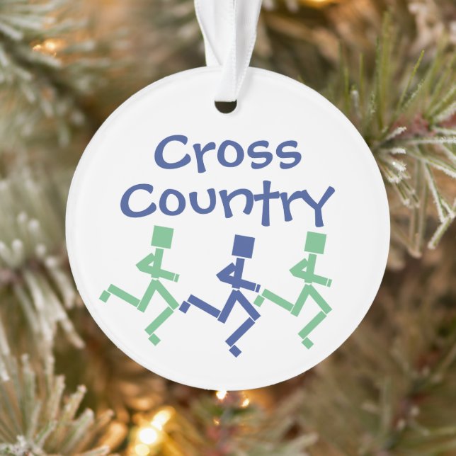 Customize Cross Country Running Back and Front Ornament (Tree)