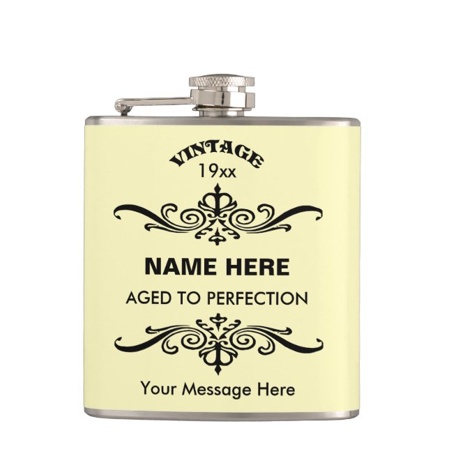 Customize cute birthday hip flask (Front)