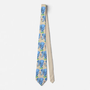 Customize Cute Blue Elephant Party Tie