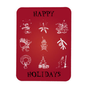 Customize Cute Christmas Design Magnet