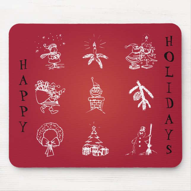 Customize Cute Christmas Design Mouse Pad (Front)