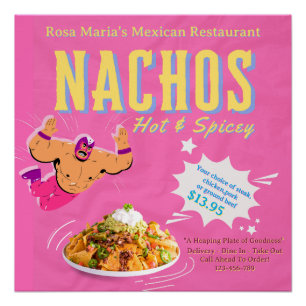 Customize Cute Mexican Restaurant Nachos Promo Poster