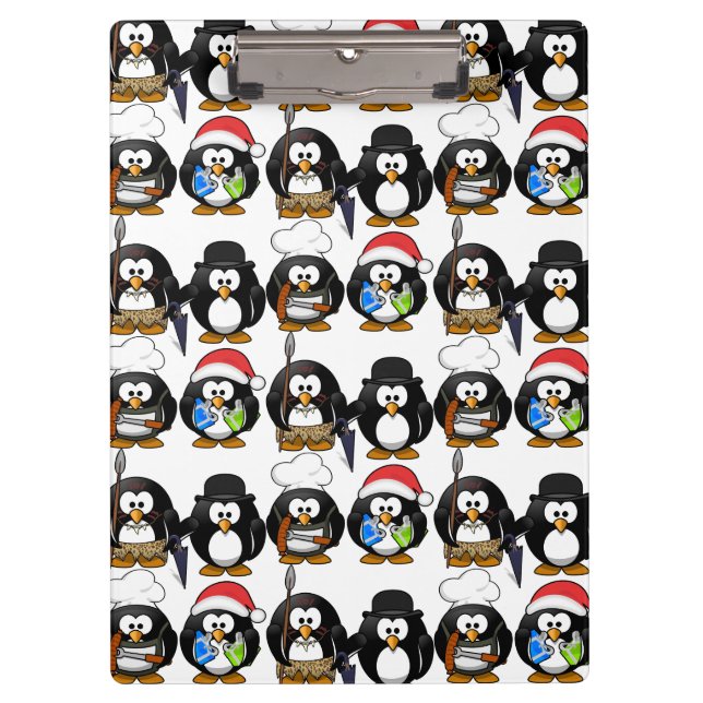 Customize Cute Penguins Clipboard for Kids (Front)